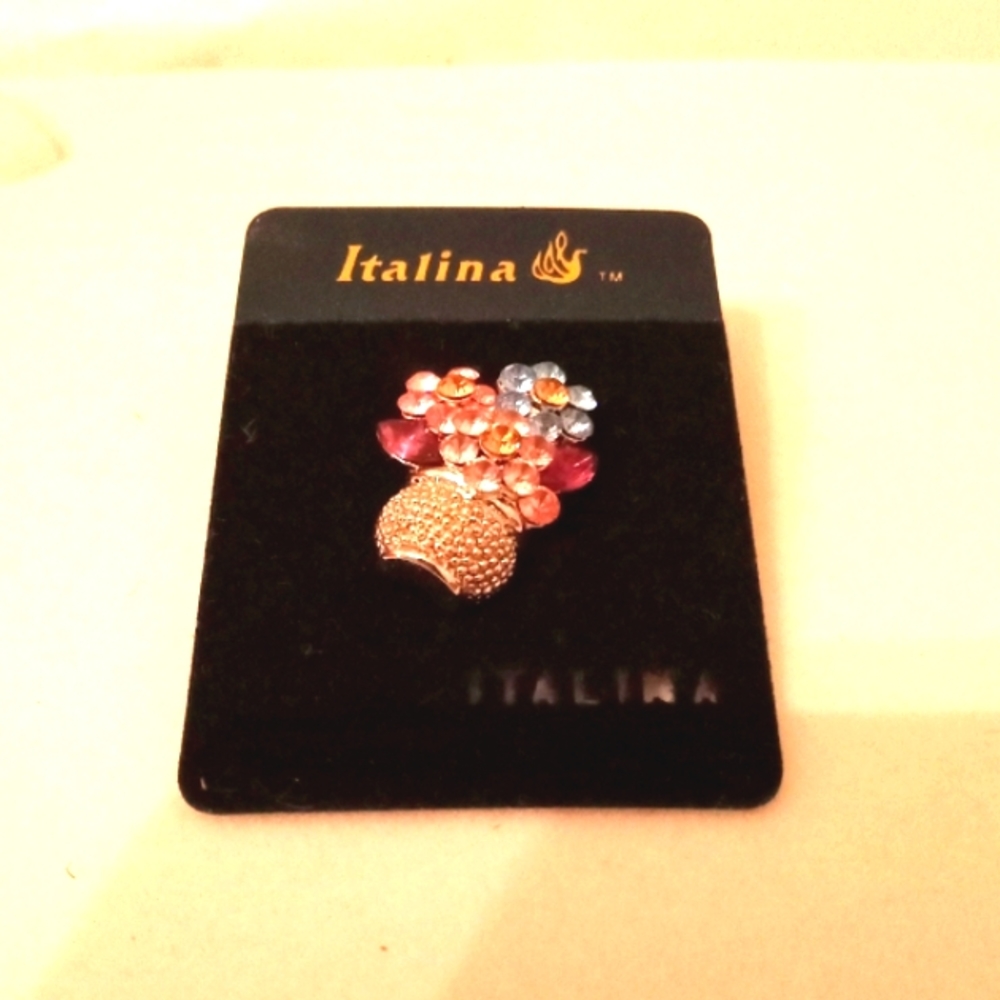 🎁 FREE GIFT INCLUDED 🎁NWT Floral Crystal Brooch Pin Fashion Jewelry Women - Picture 3 of 6